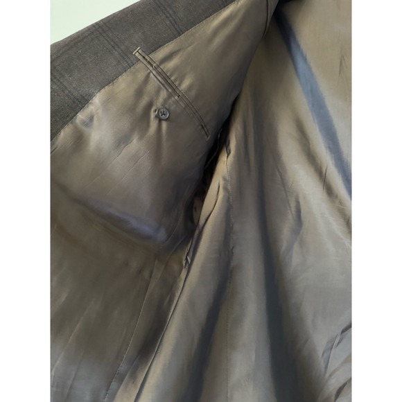 Ralph Lauren Silk Wool Blazer Sport Coat Brown Plaid 46R Made for Dillard's - Picture 3 of 6